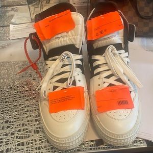 Off white high top black and white sneakers